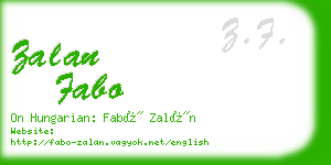 zalan fabo business card